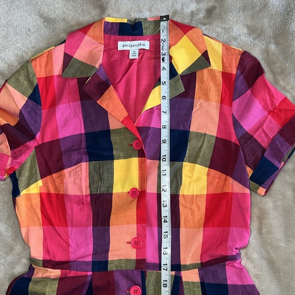 Emily and Fin Pink/Multicolored Button Down Dress Size US XS UK 8 EU 36 - Picture 8 of 13